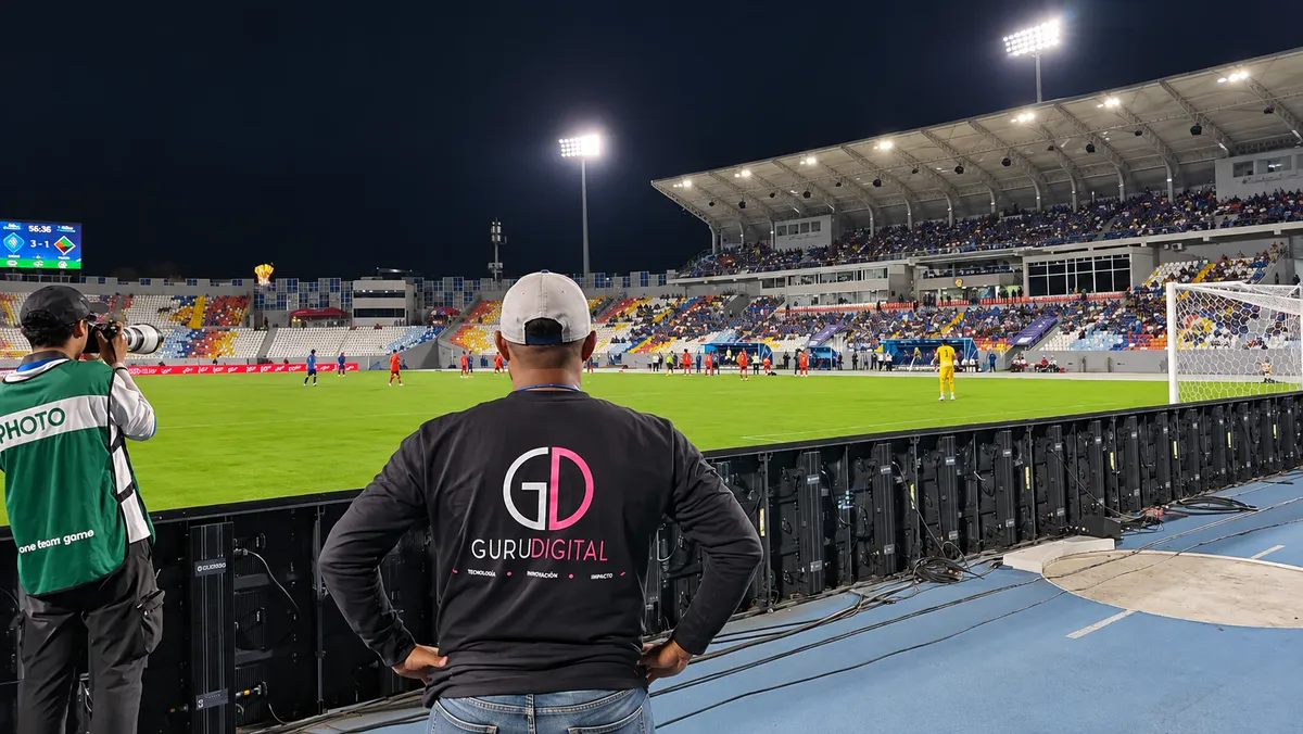 Supervisión del sistema LED desde la orilla de la cancha durante el encuentro